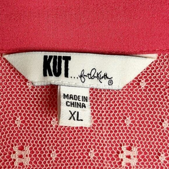 Kut from the Kloth Women Jacket XL Pink Draped Open Front Lace Lined Long Sleeve - Picture 7 of 9